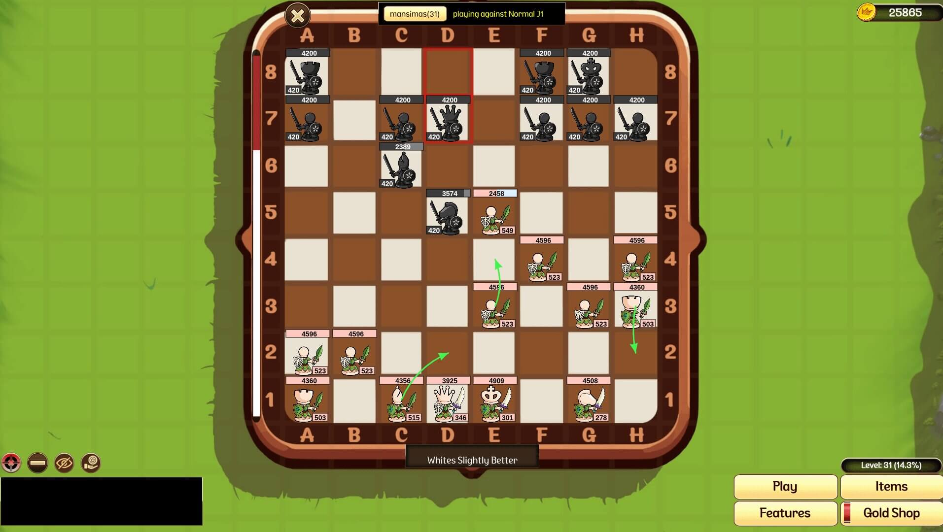 An idle battle in progress